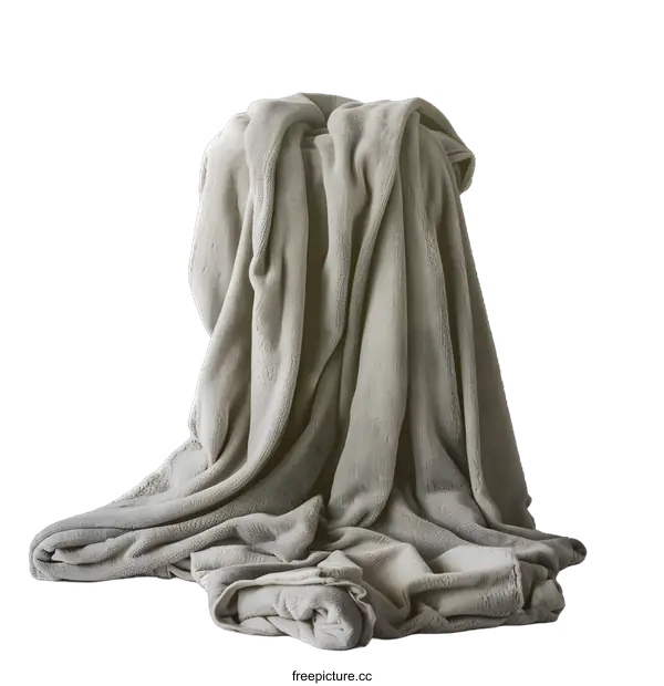 [Transparent Background PNG]Gray Blanket Draped Over a Chair