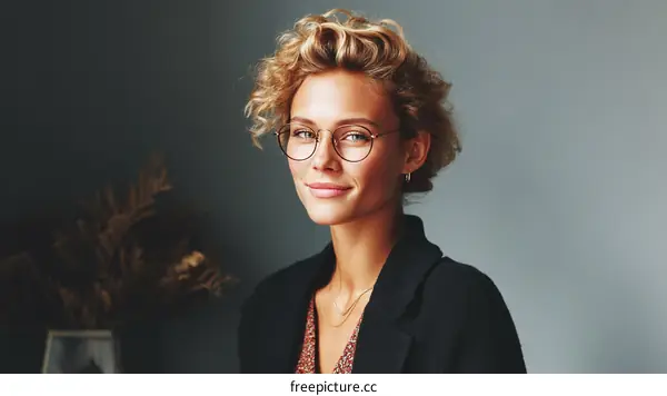 Confident Woman with Stylish Glasses