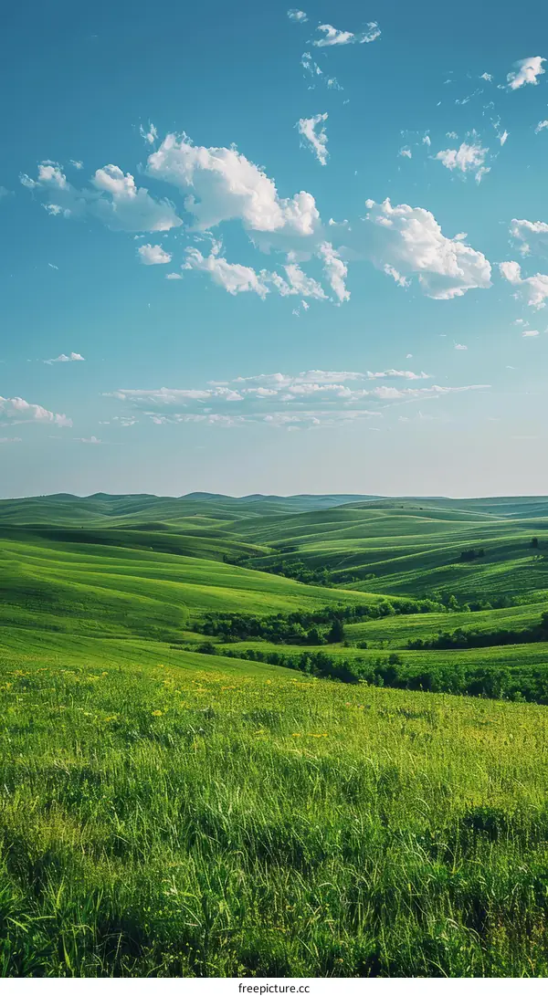 Serene and Tranquil Green Hill Landscape