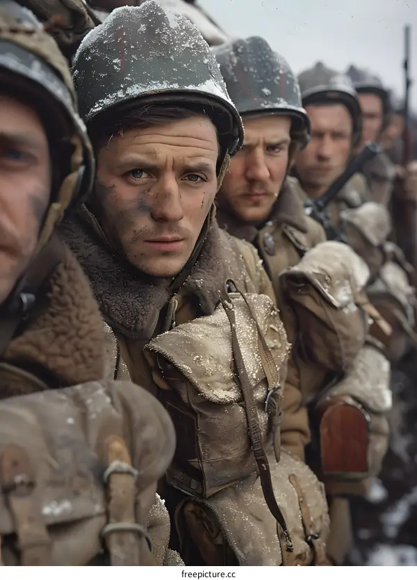 A group of soldiers in the snow