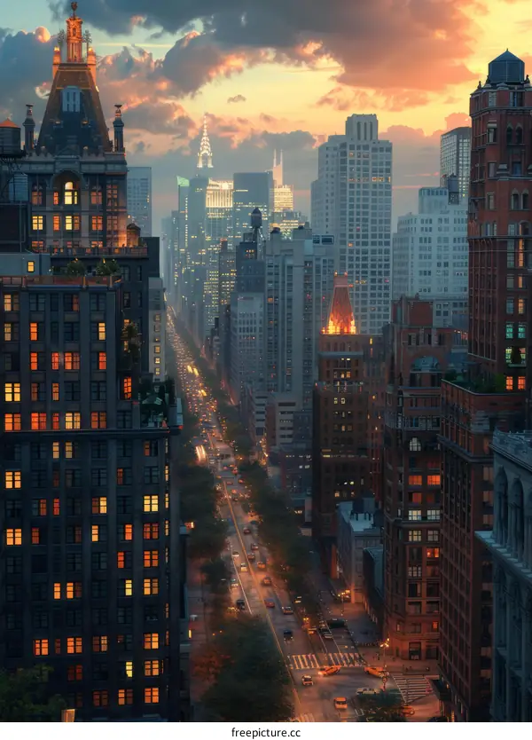New York City Skyline at Dusk