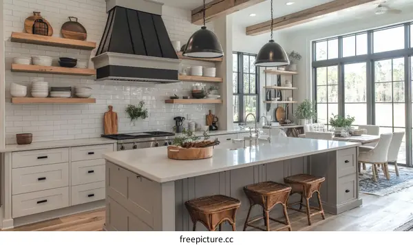 Modern Farmhouse Kitchen with Open Concept