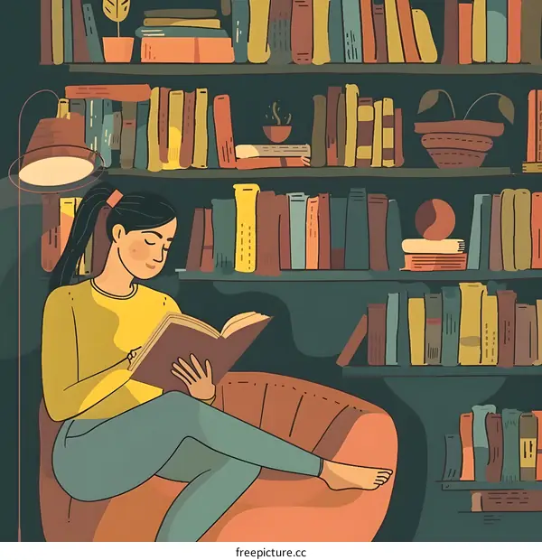 Woman Reading in a Comfortable Chair