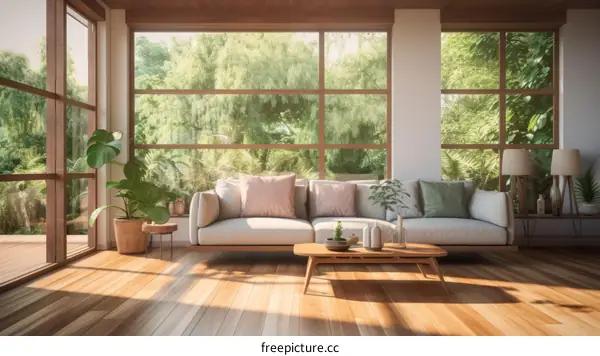 A bright and airy living room with a large windows