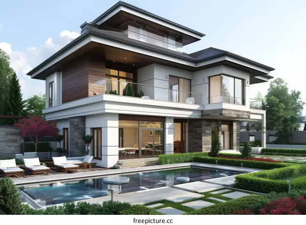 Modern house with swimming pool