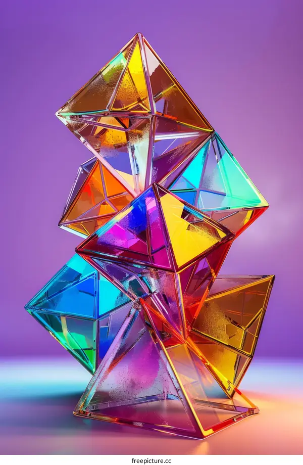 Colorful 3D Geometric Shapes