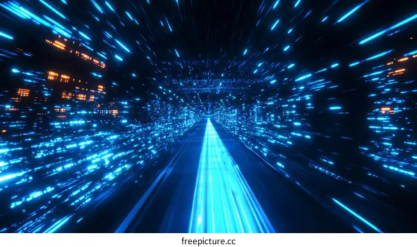 Abstract Digital Tunnel of Light