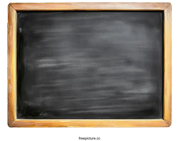 [Transparent Background PNG]Empty School Blackboard with Wooden Frame