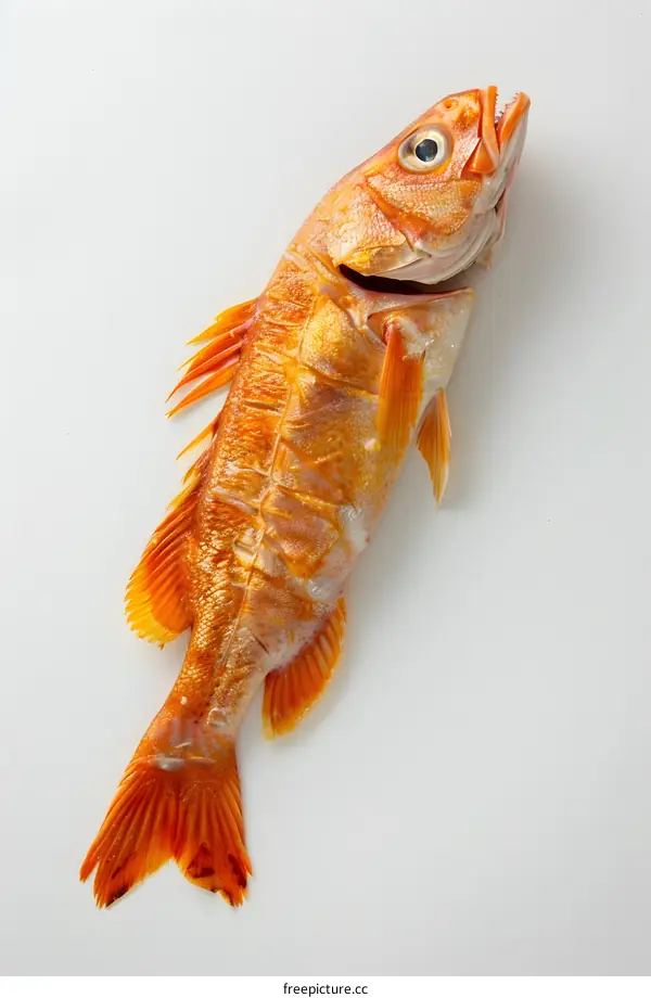 Fresh Orange Roughy Fish on White Background