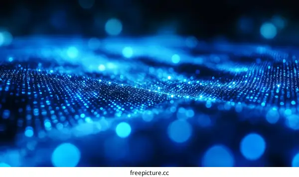 Abstract Blue Digital Wave Background