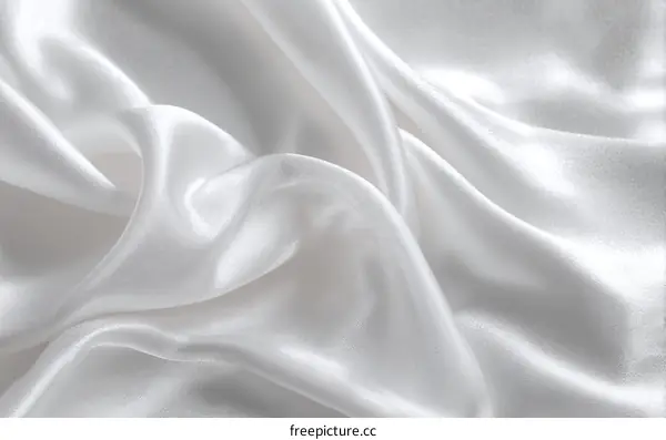Close-up view of white silk fabric texture