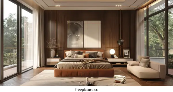Modern Bedroom Interior Design with Warm Tones