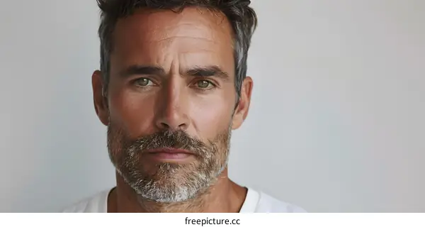 Portrait of a Serious Middle Aged Man