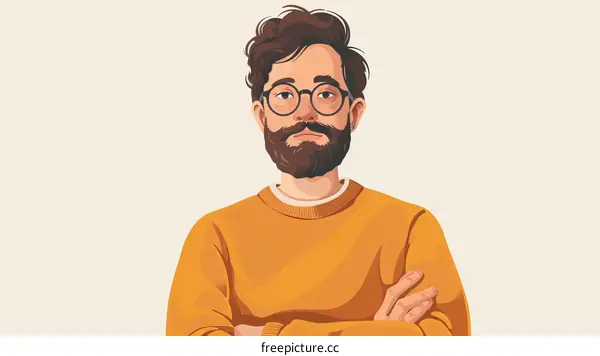 Portrait of a Bearded Man with Glasses