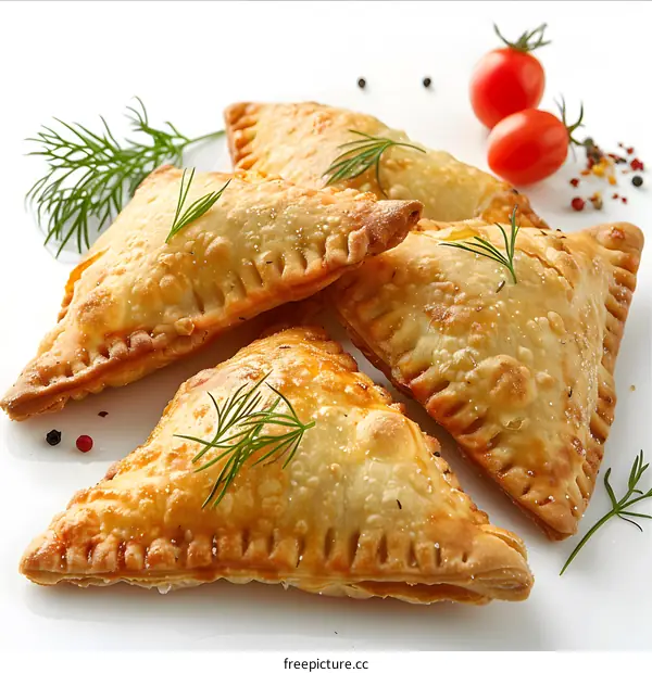 Delicious fried pies with herbs and spices