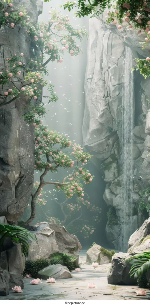 Misty Mountain Waterfall Fairy Garden