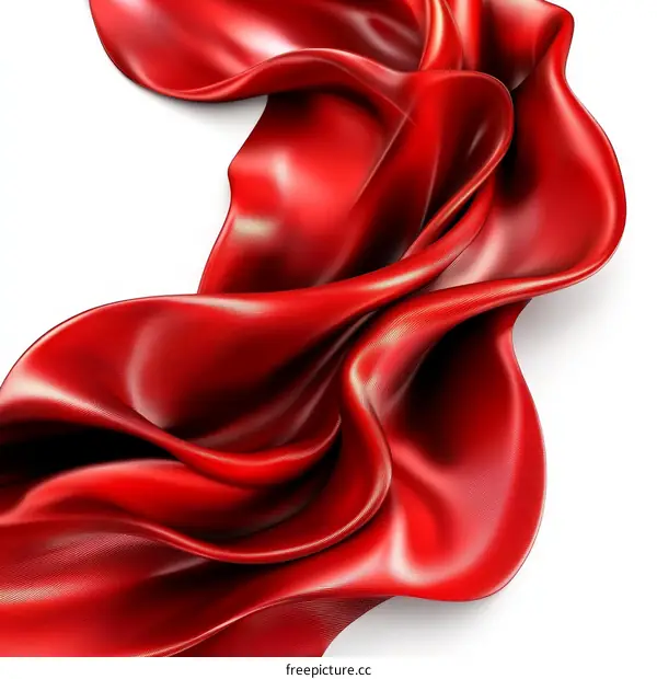 Red Silk Fabric Flowing Abstract