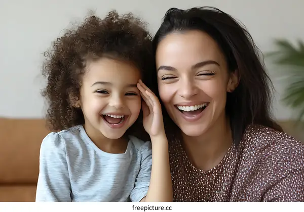 Happy Mother and Daughter Portrait
