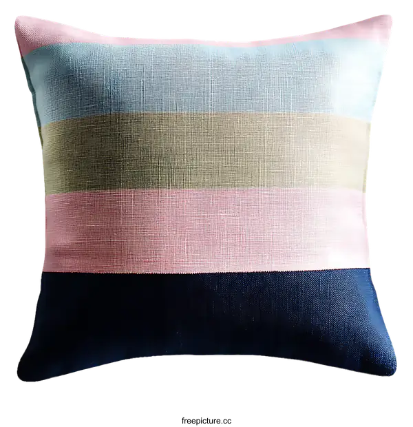 [Transparent Background PNG]Colorful Striped Decorative Throw Pillow