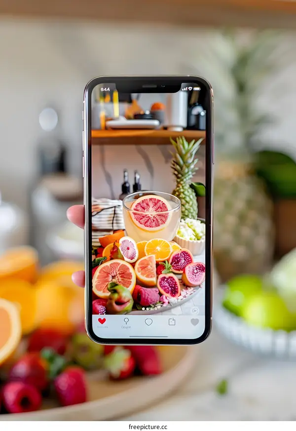 Fruit Platter on a Smartphone Screen