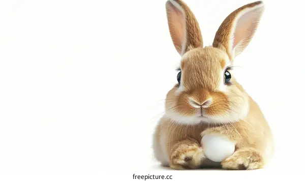 Adorable Easter Bunny Holding an Egg