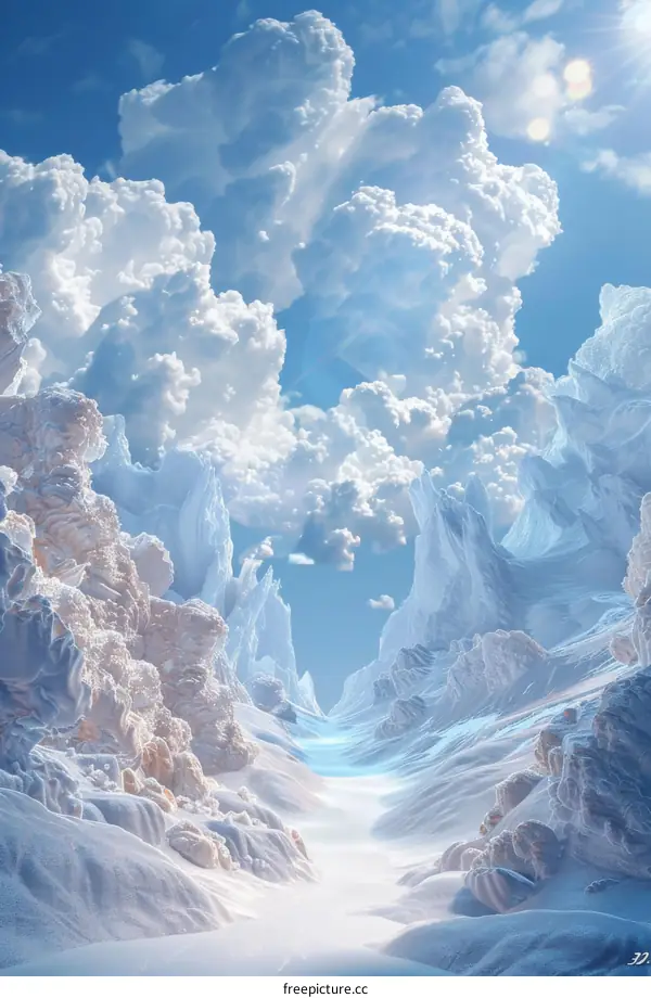 Fantasy landscape with floating islands and a river