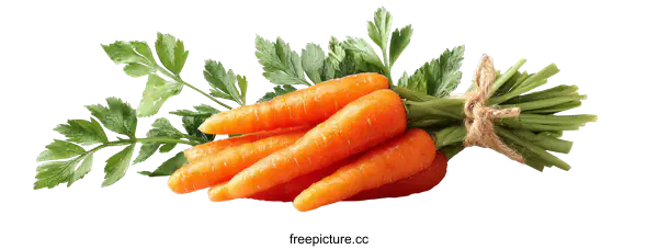 [Transparent Background PNG]Fresh Bunch of Baby Carrots with Green Leaves