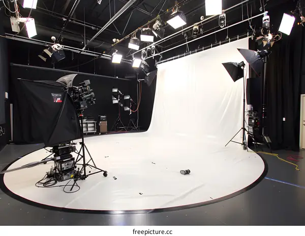 Professional Studio Lighting Setup with White Backdrop