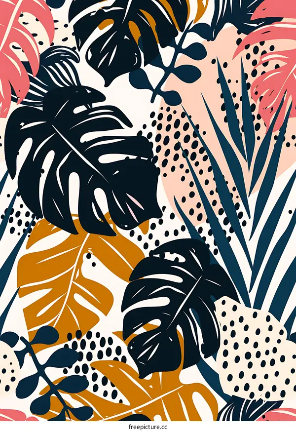 Tropical Leaves Seamless Pattern Design