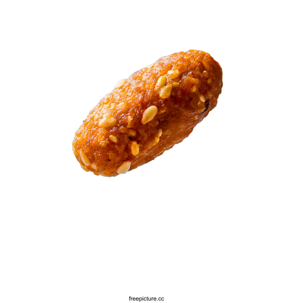 [Transparent Background PNG]Sesame Seed Coated Snack Food Isolated on White Background