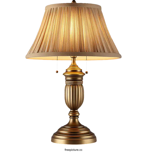 [Transparent Background PNG]Elegant Antique Brass Table Lamp