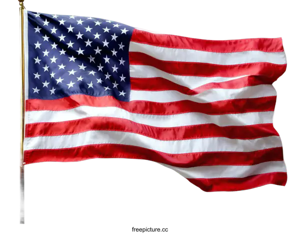 [Transparent Background PNG]American Flag Waving in the Wind