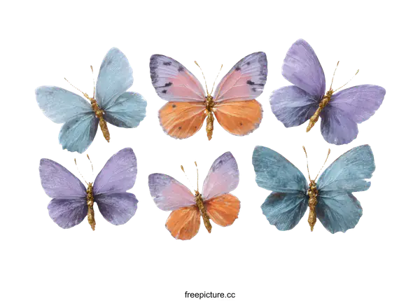 [Transparent Background PNG]Beautiful Colorful Butterfly Artwork Collection