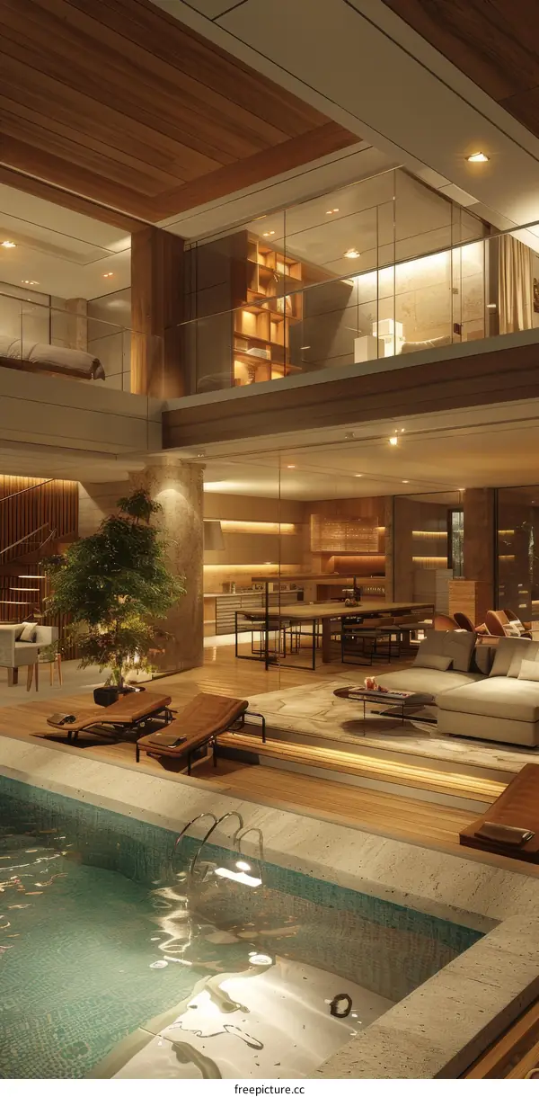 Luxury Modern House with Indoor Pool and Open Concept Design