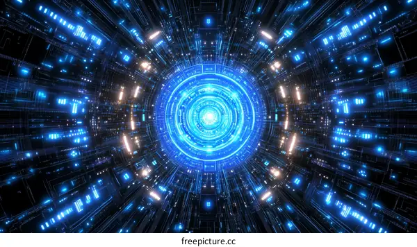 Abstract Futuristic Technological Tunnel