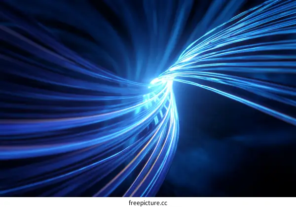 Abstract Blue Light Lines Illustration