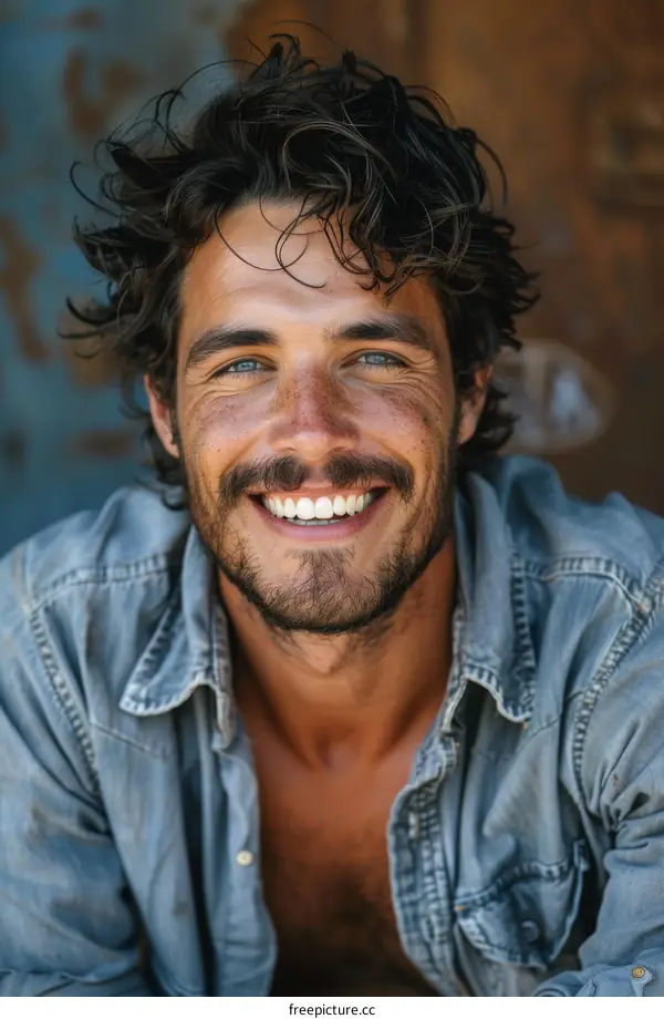 Smiling Caucasian Man Portrait Outdoor