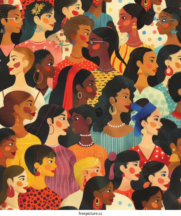Diverse group of women of different ethnicities and cultures
