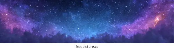 Night Sky with Stars and Nebulae