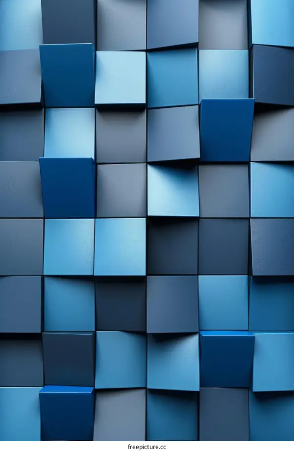 Blue 3D Square Mosaic Wall Tiles