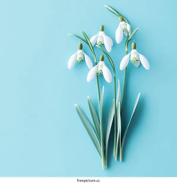 Spring Snowdrops on a Pastel Background
