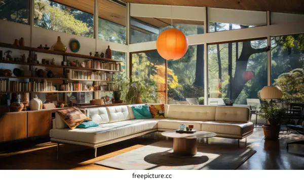 mid century modern living room interior design