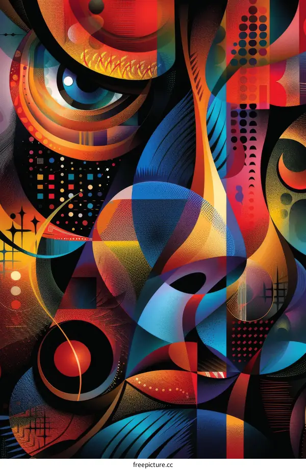 Geometric Art with Intricate Patterns and Vibrant Colors