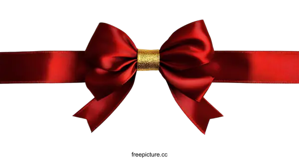 [Transparent Background PNG]Red Satin Ribbon Bow Decoration