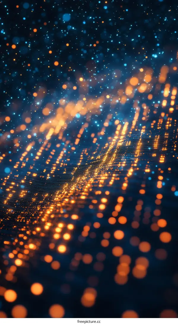 Abstract Bokeh Lightscape of Orange and Blue