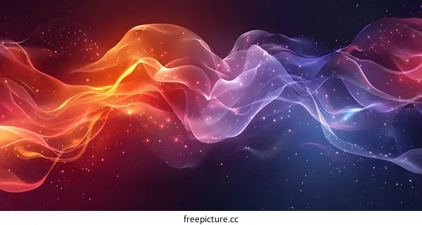 Red and blue flames dance in space