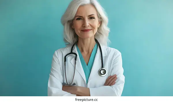 Confident Female Doctor in White Coat