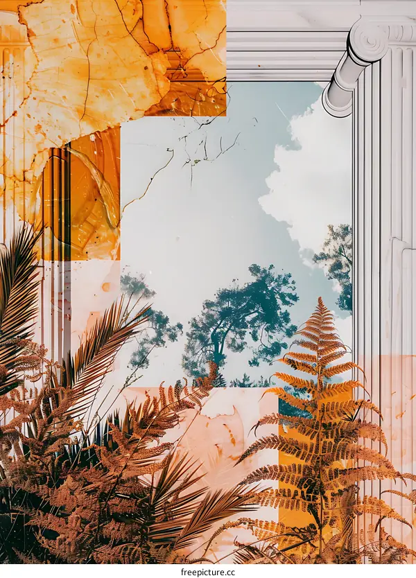 Collage of Nature and Architecture