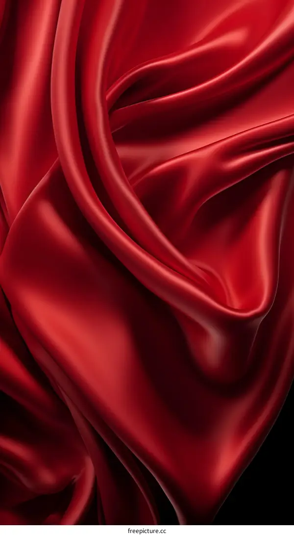 Red silk fabric with dark background