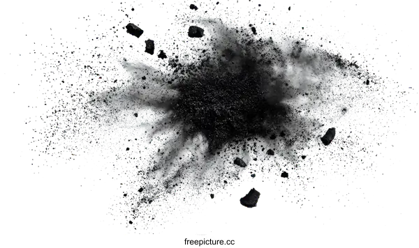[Transparent Background PNG]Black Powder Explosion Abstract Image